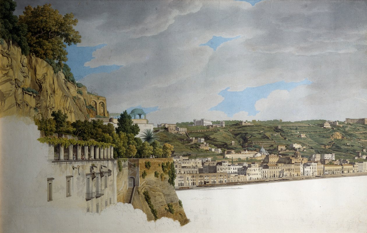 Pohled na Neapol z Posillipa (akvarel) od Giovanni Battista Lusieri