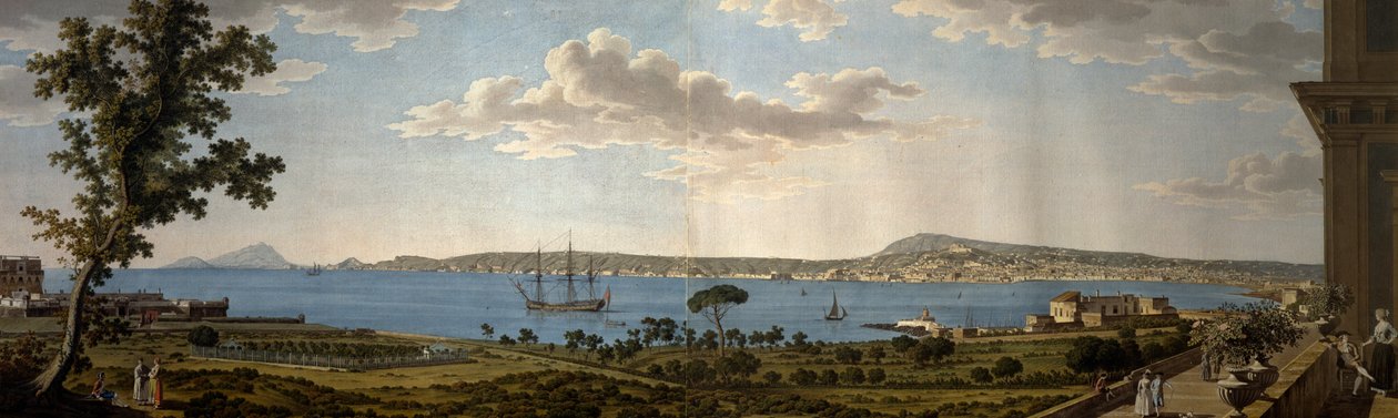 Pohled na Posillipo a Neapol z Portici od Giovanni Battista Lusieri
