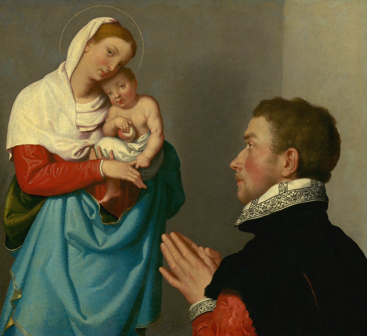Gentleman v adoraci před Madonou od Giovanni Battista Moroni