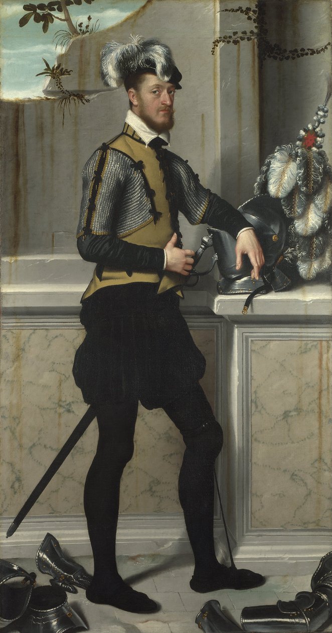 Rytíř s rytířskou přilbou od Giovanni Battista Moroni