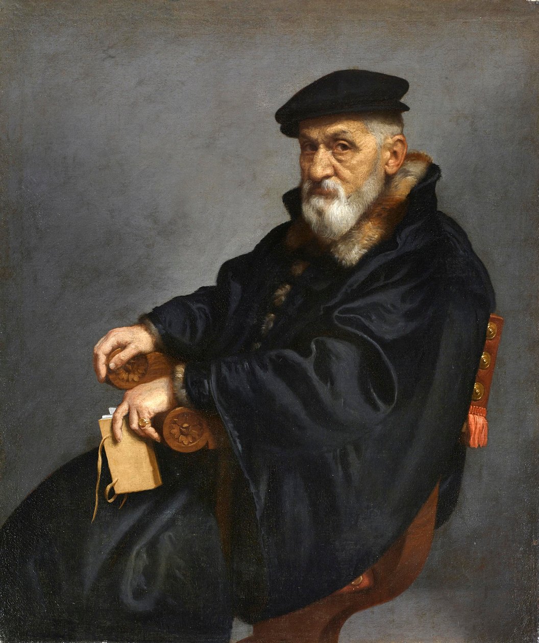 Italština: Portrét sedícího starce od Giovanni Battista Moroni