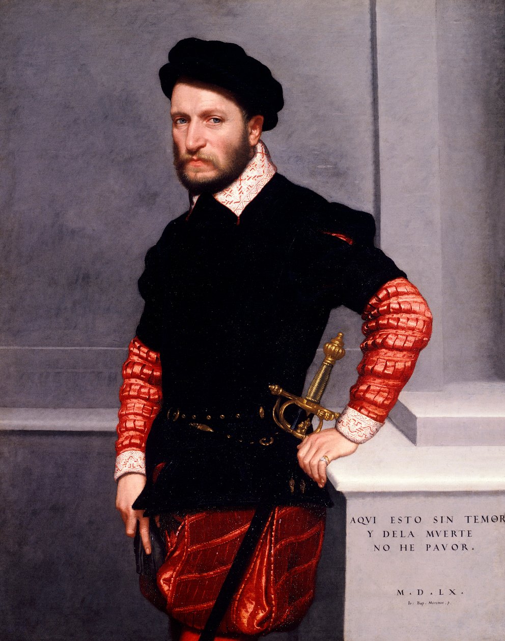 Portrét Dona Gabriela de la Cueva y Giron, vévody z Albuquerque, od Giovanniho Battisty Moroniho (asi 1525-1578), olej na plátně od Giovanni Battista Moroni