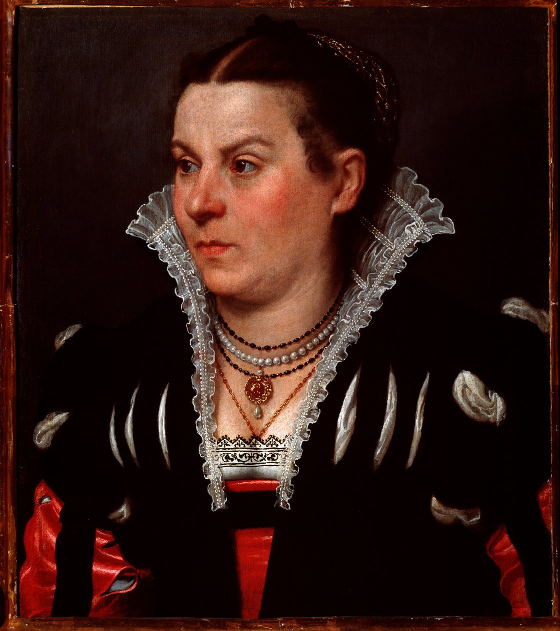 Portrét bohaté dámy - olej na plátně od Giovanni Battista Moroni