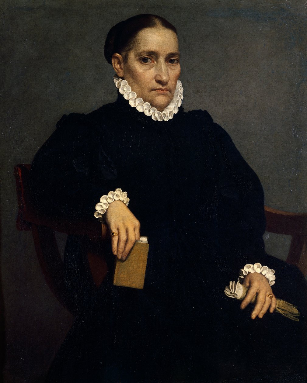 Portrét starší ženy v černém od Giovanni Battista Moroni (cca 1525-1578) od Giovanni Battista Moroni