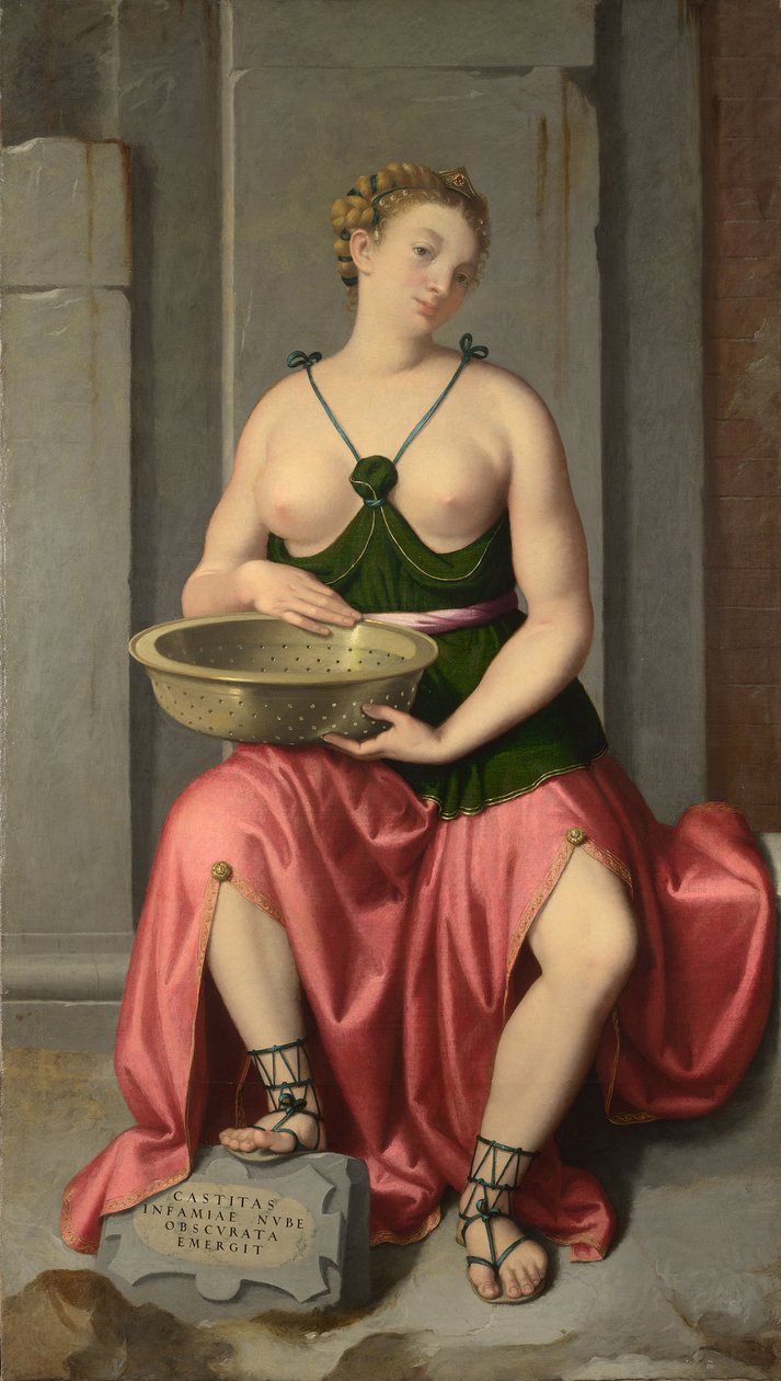 Vestal Virgin Tuccia, asi 1555 od Giovanni Battista Moroni