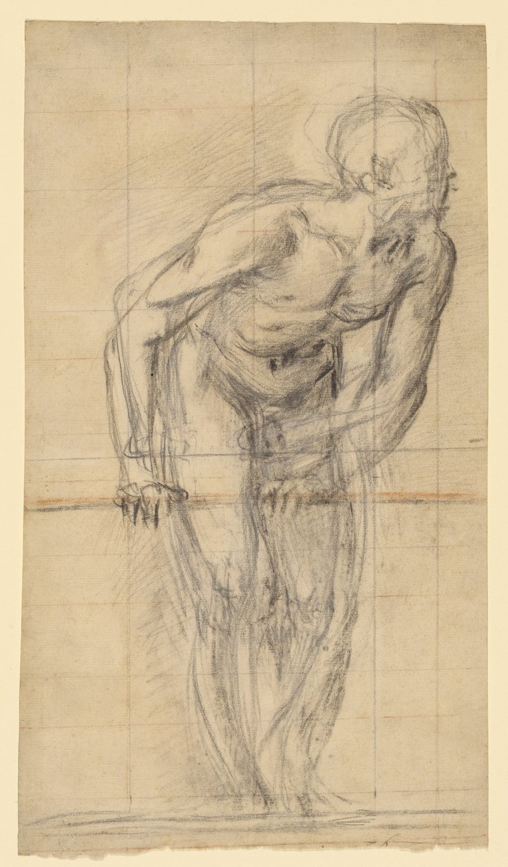 Stojící mužský akt (recto); stojící mužský akt (verso) od Giovanni Battista Naldini