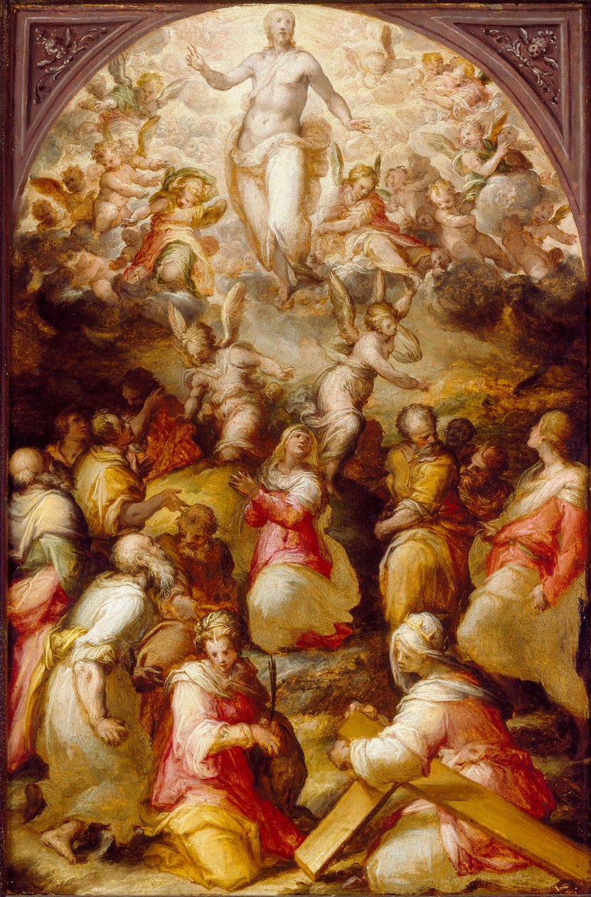 Kristus ve slávě s SS Agnes a Helenou, objednáno 1571 od Giovanni Battista Naldini