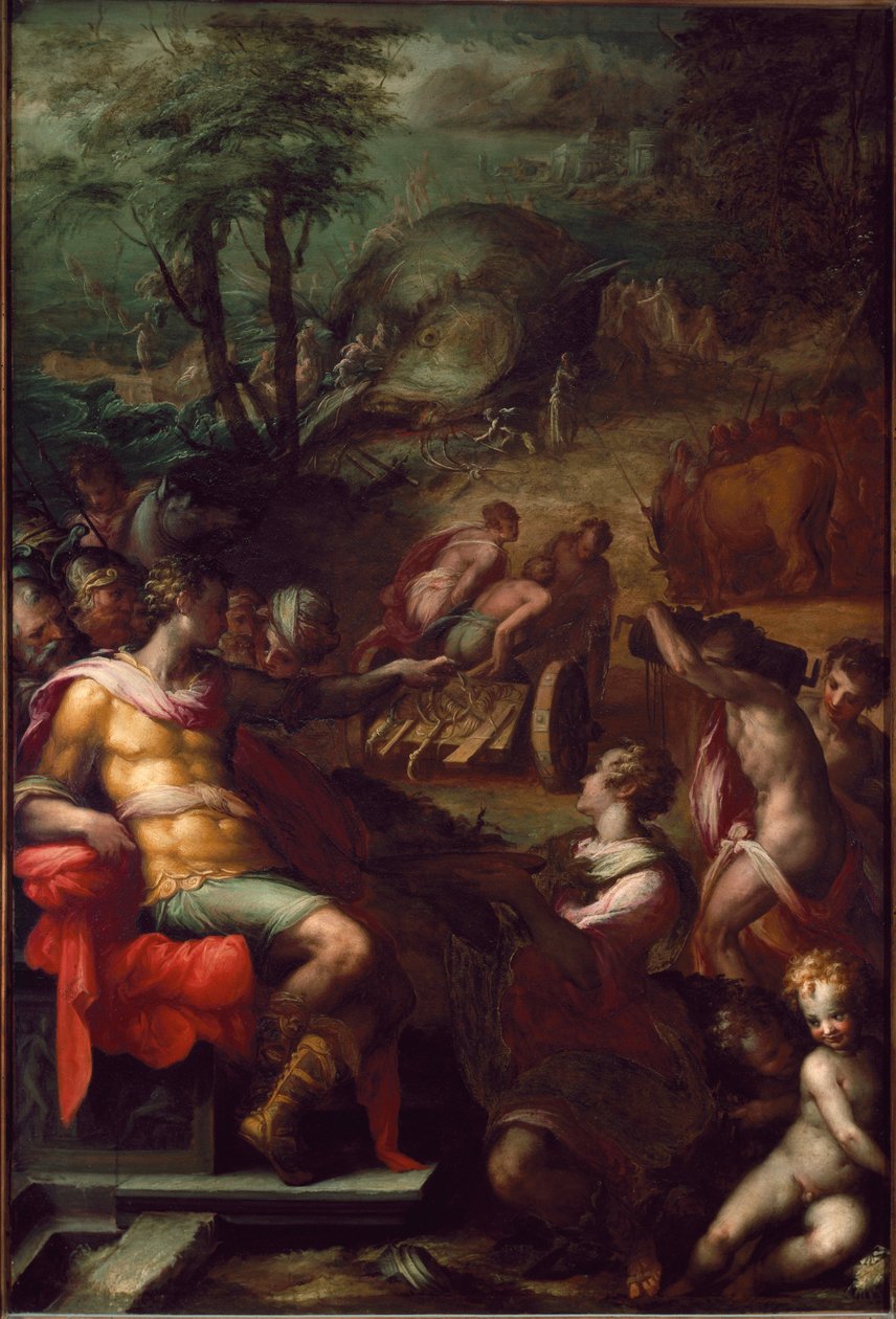 Vzpoura jantarově šedé (malba od Giovanni Battista Naldini