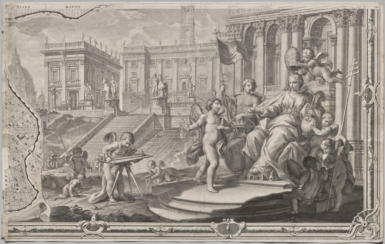 Nová mapa Říma, kterou vynesl na světlo Giambattista Nolli v roce MDCCXLVII, známá jako La Pianta Grande di Roma od Giovanni Battista Nolli