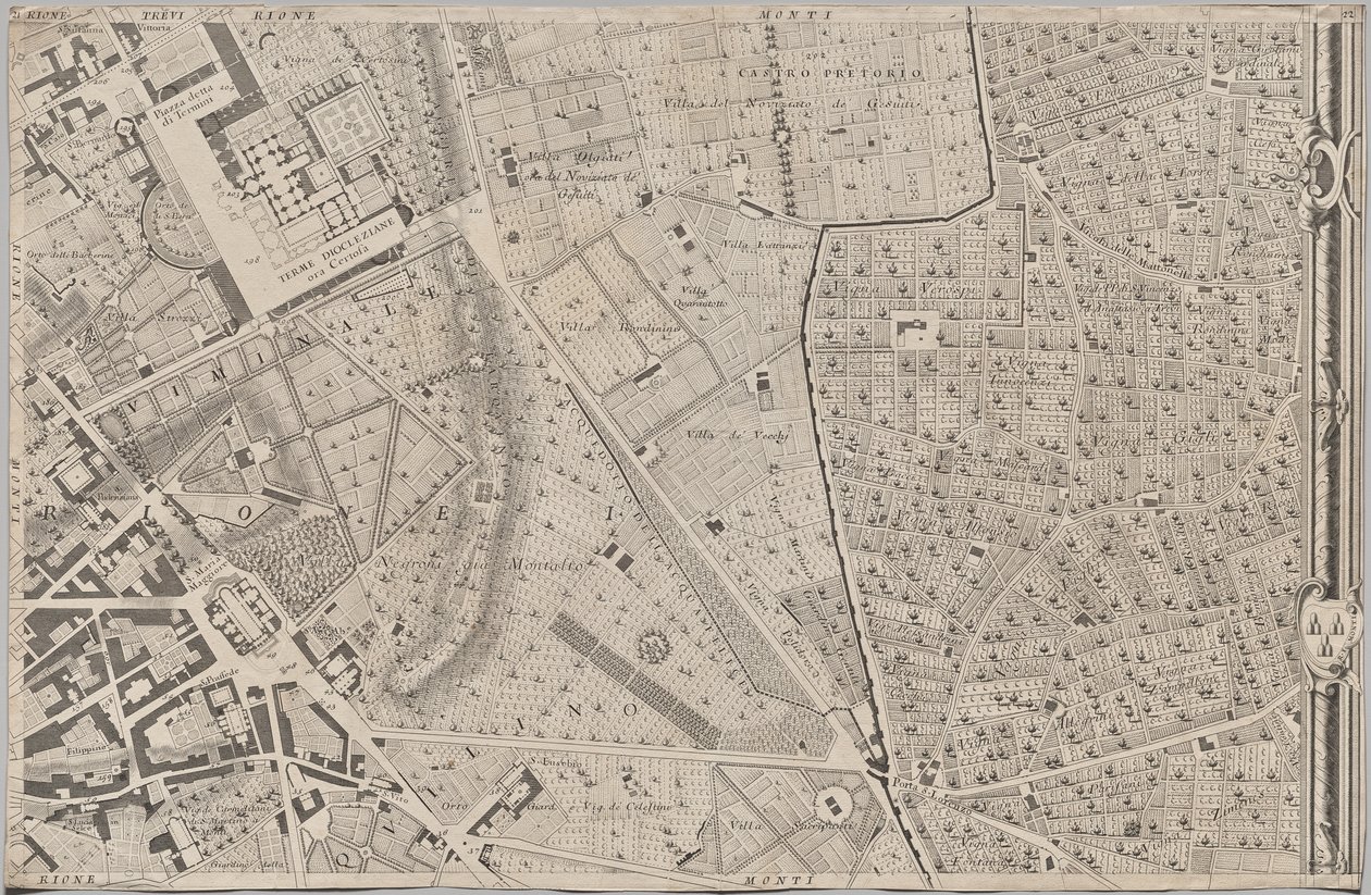Nová mapa Říma, kterou vynesl na světlo Giambattista Nolli v roce MDCCXLVII, známá jako La Pianta Grande di Roma od Giovanni Battista Nolli