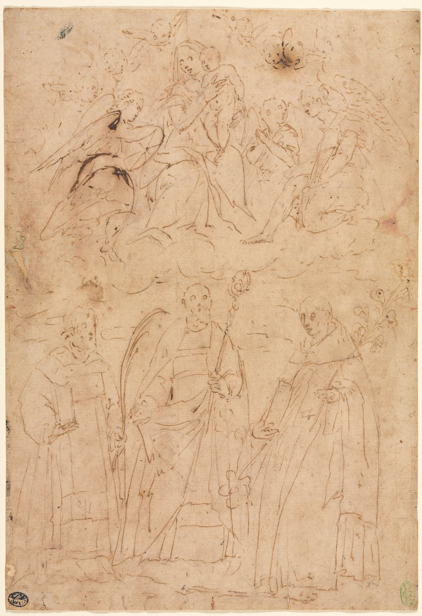 Madona s dítětem ve slávě nad třemi svatými, c. 1570. od Giovanni Battista Paggi