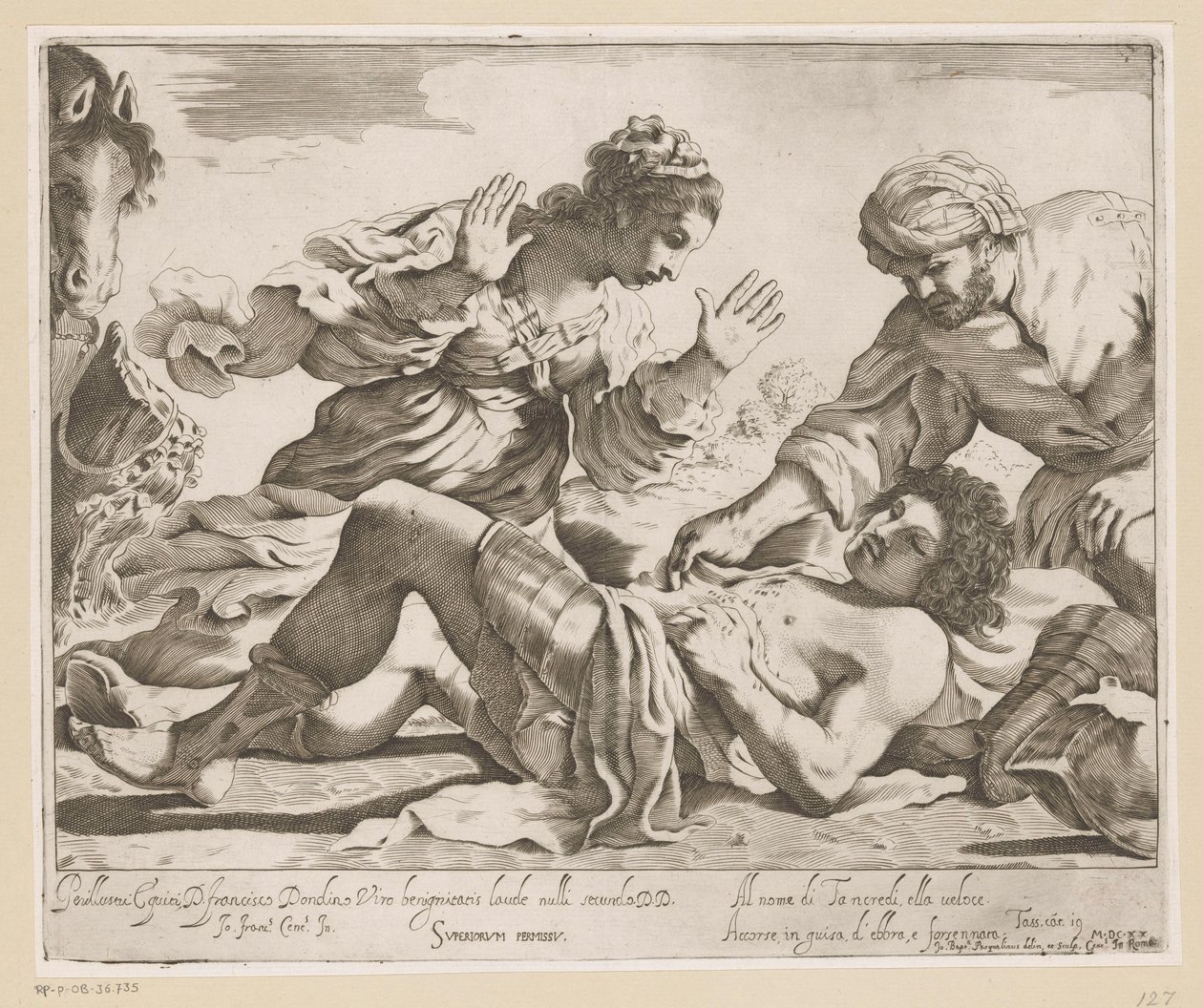 Erminia en Vafrino vinden Tancredi od Giovanni Battista Pasqualini