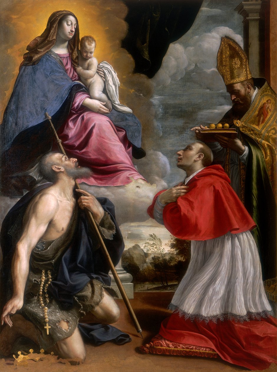 Madona s dítětem a svatými od Giovanni Battista Pesari