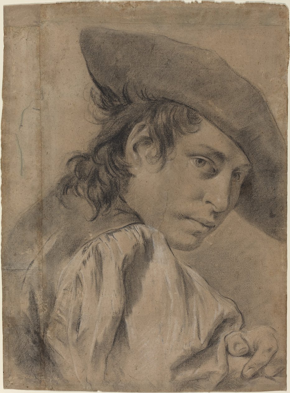 Mladý muž v širokém klobouku od Giovanni Battista Piazzetta
