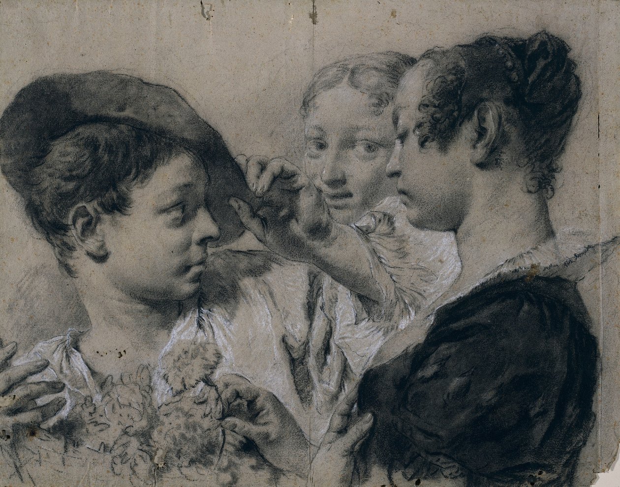 Mladá žena kupuje růžovou od mladého muže od Giovanni Battista Piazzetta
