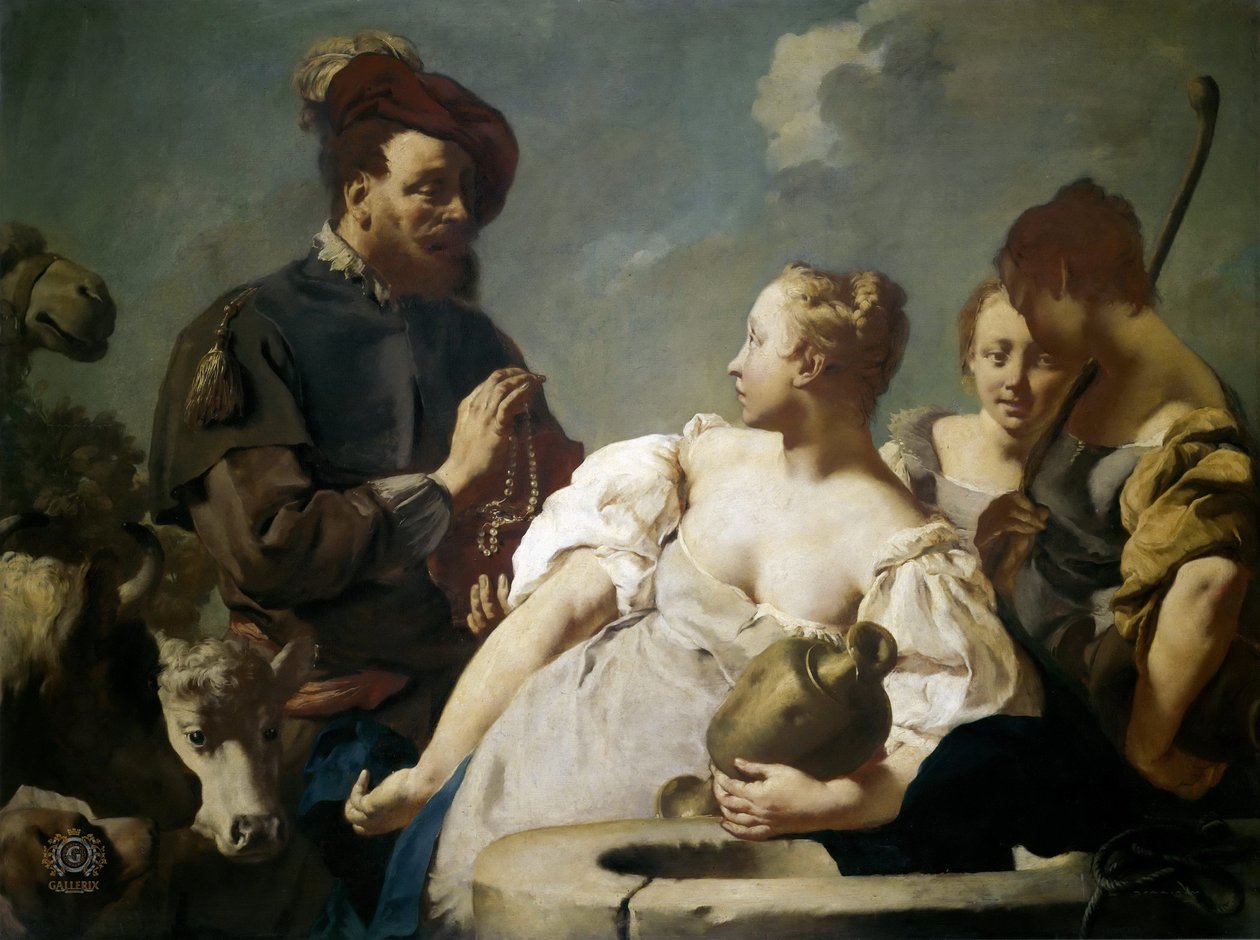 Giovanni Battista Piazzetta, 1740c - Rebeka u studny od Giovanni Battista Piazzetta