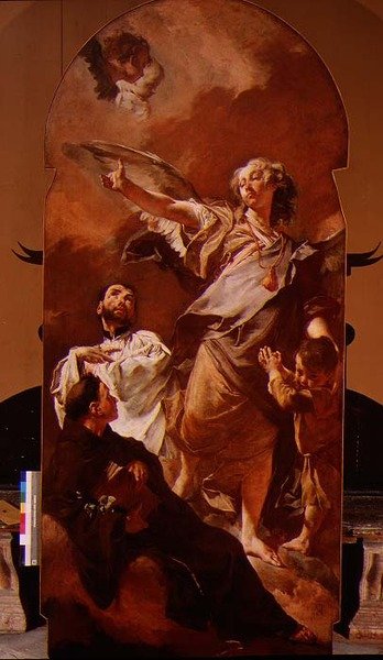 Anděl strážný se svatým Antonínem Paduánským a svatým Gaetanem Thiene od Giovanni Battista Piazzetta