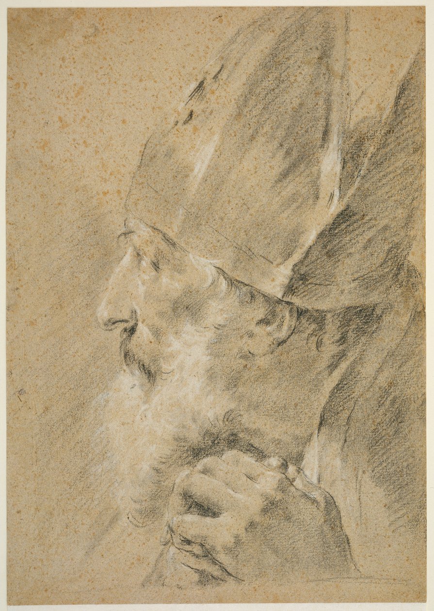Profil hlavy biskupa od Giovanni Battista Piazzetta