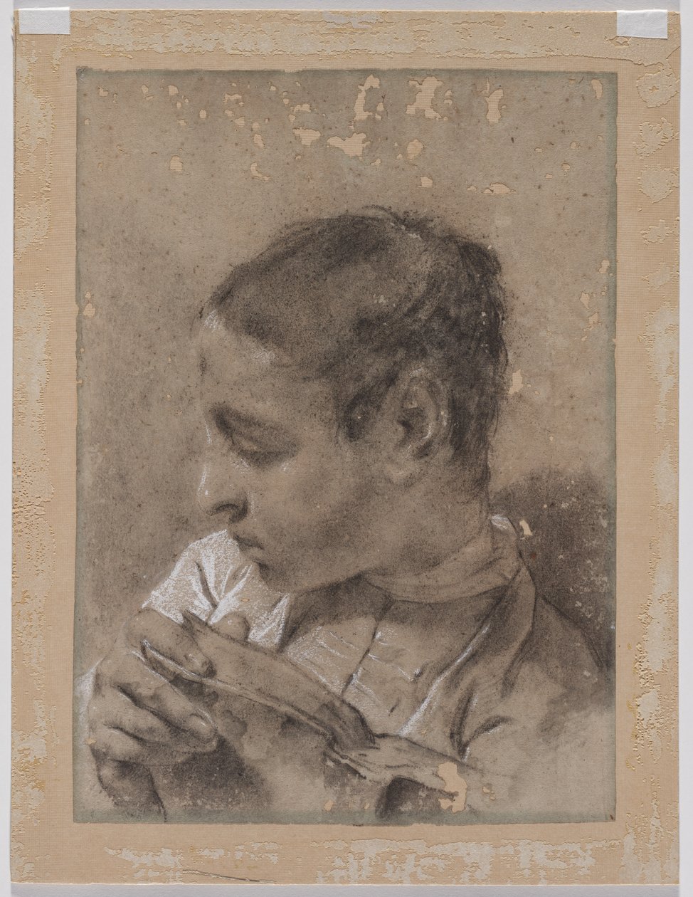Hlava mladého muže v profilu s knihou od Giovanni Battista Piazzetta