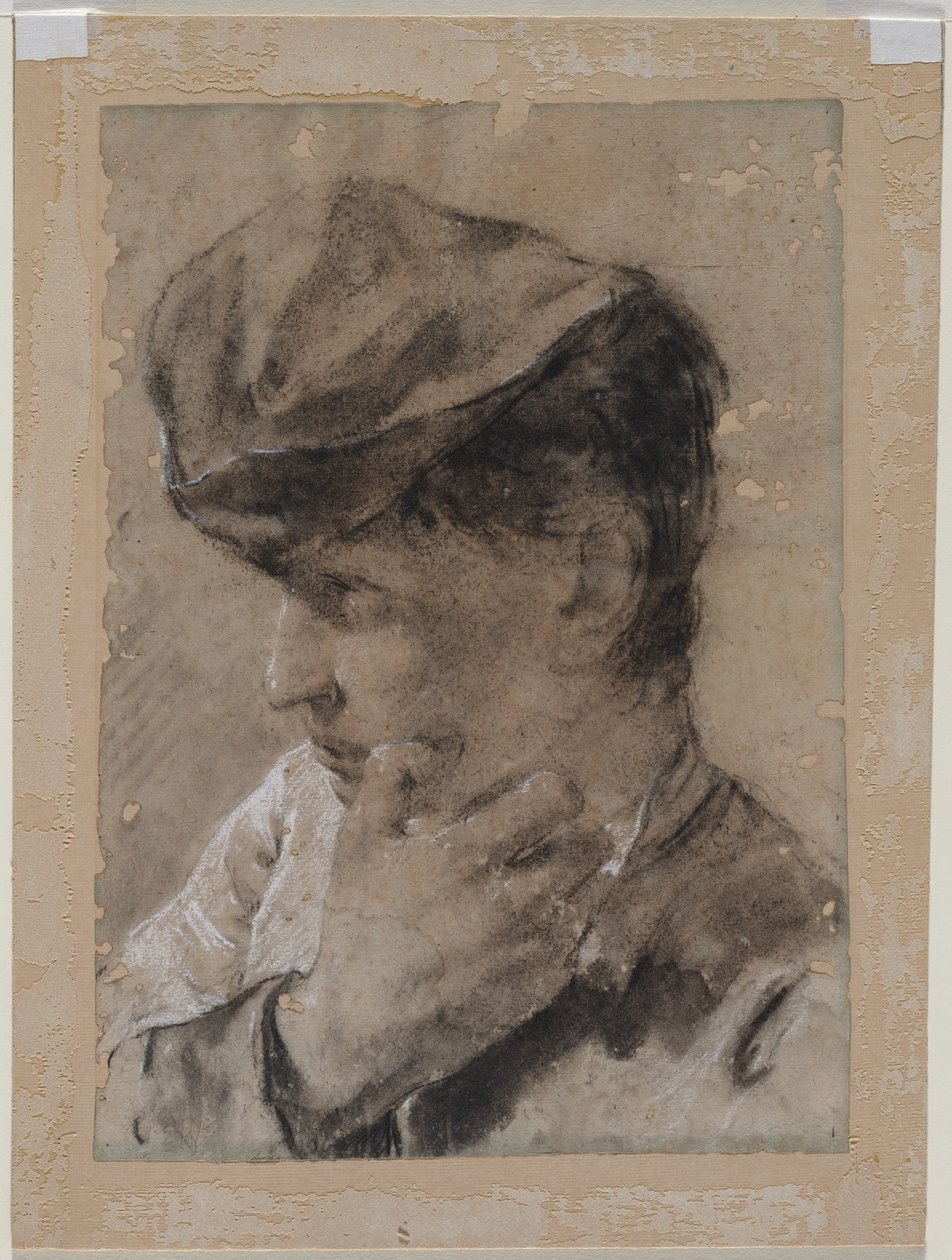 Hlava mladého muže v čepici od Giovanni Battista Piazzetta
