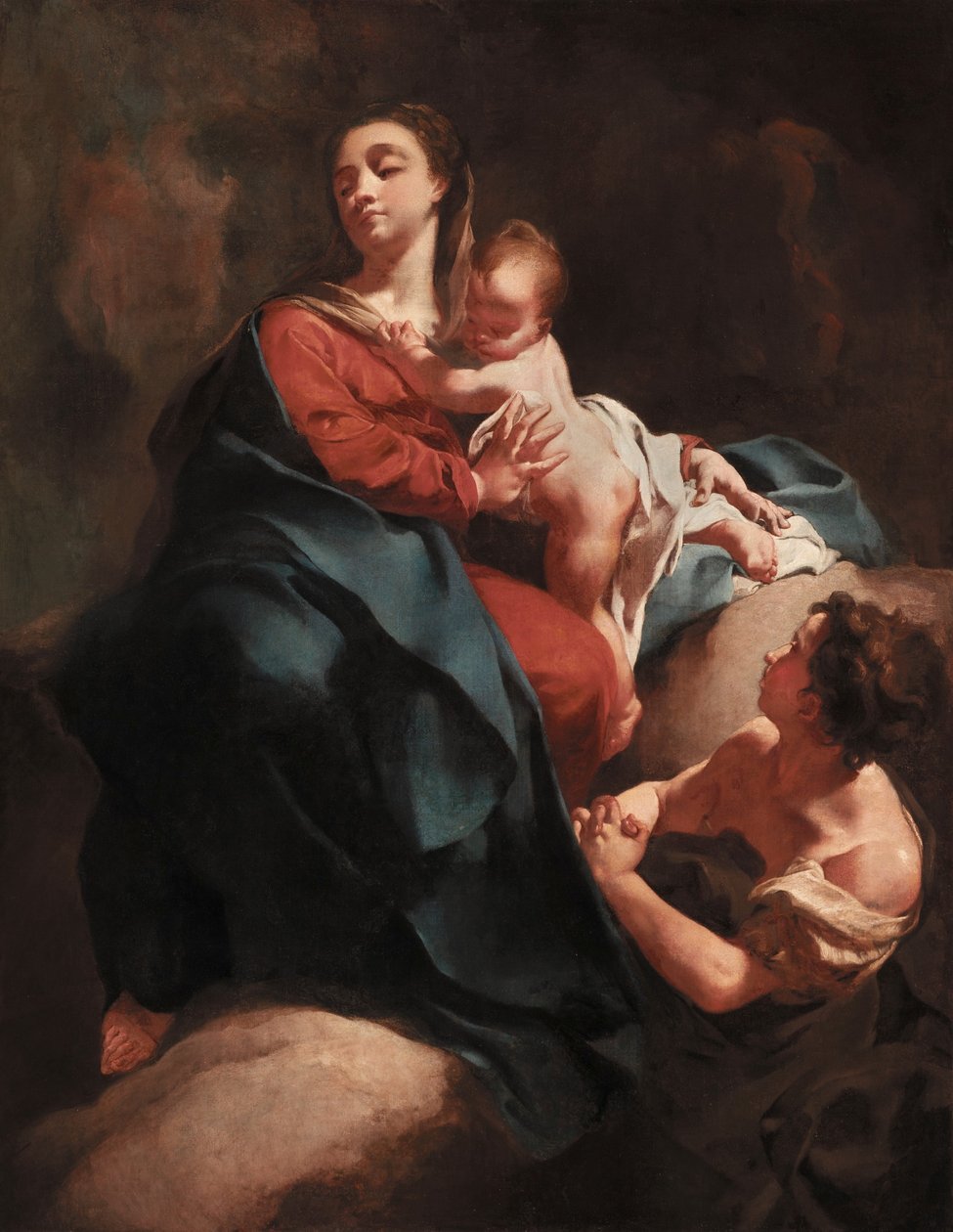 Madona s dítětem a klanící se postavou od Giovanni Battista Piazzetta