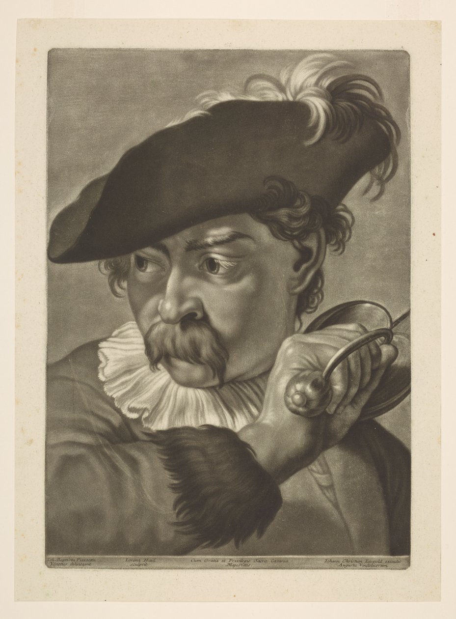 Muž v klobouku s peřím od Giovanni Battista Piazzetta