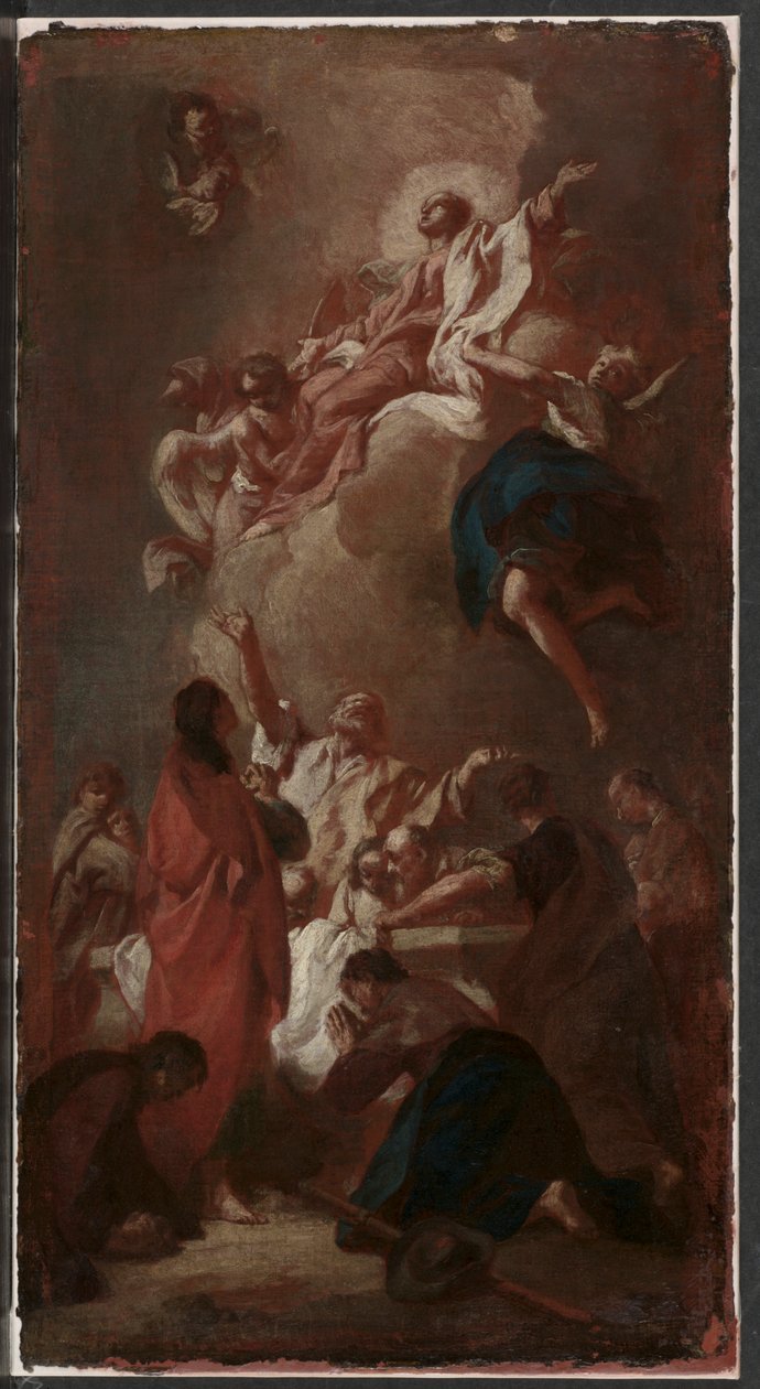 Skica k obrazu "Nanebevzetí Panny Marie" (pro kostel sv. Jakuba na Zbraslavi u Prahy), asi 1744 (olej na plátně) od Giovanni Battista Piazzetta