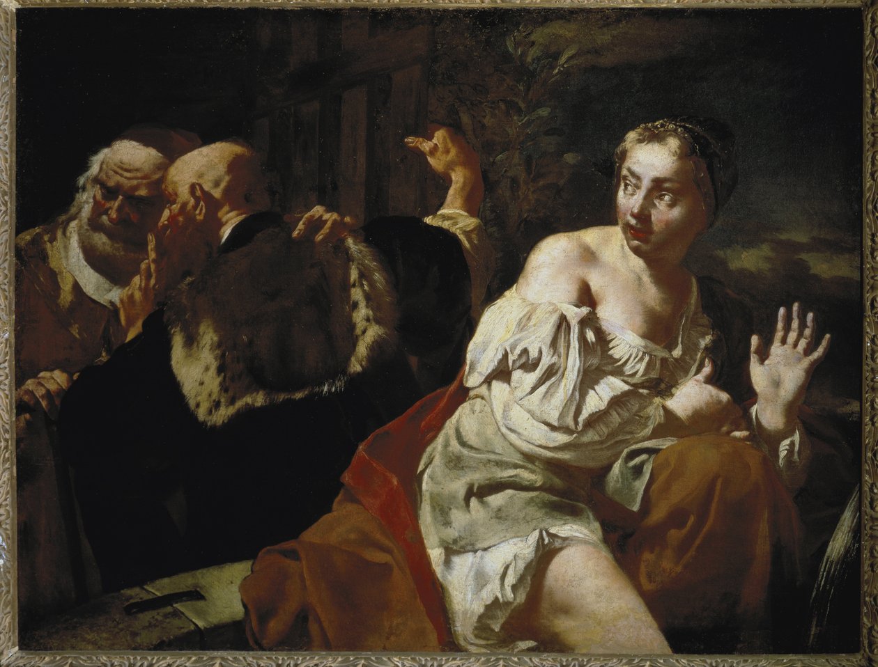 Suzanne a starší - Olej na plátně, kolem roku 1720 od Giovanni Battista Piazzetta