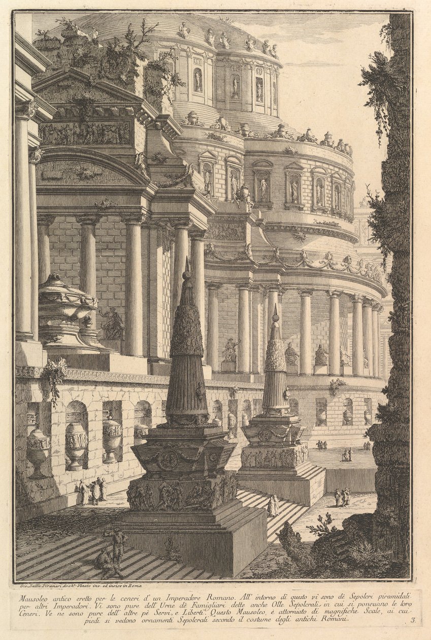 Starobylé mauzoleum postavené pro popel římského císaře Mausoleo antico eretto per..., ca. 1750. od Giovanni Battista Piranesi