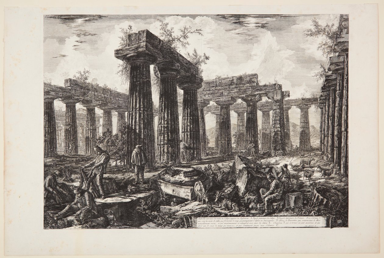 Další pohled na pozůstatky takzvaného Collegio degli Anfizioni [...] od Giovanni Battista Piranesi