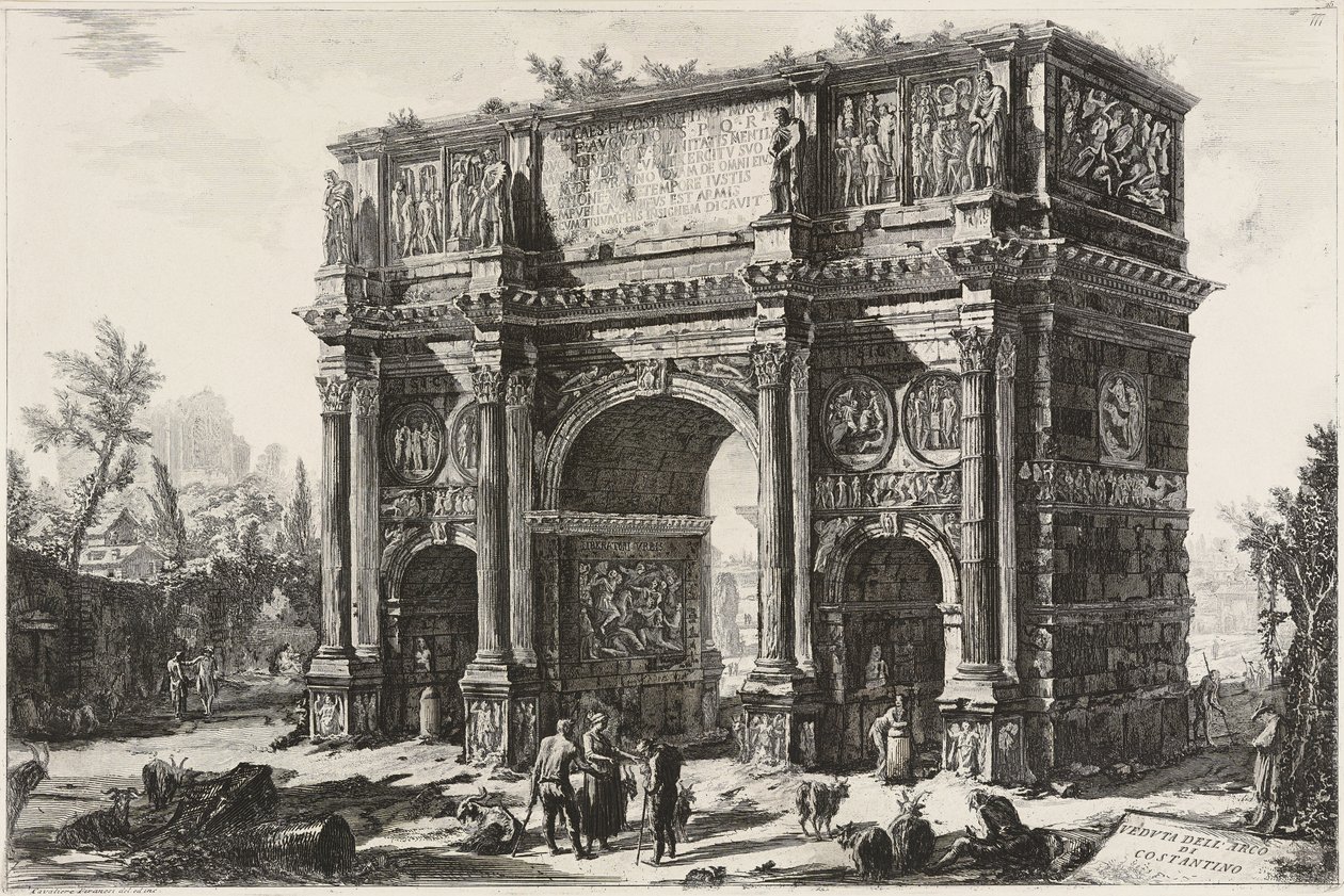 Pohled na Konstantinův oblouk od Giovanni Battista Piranesi