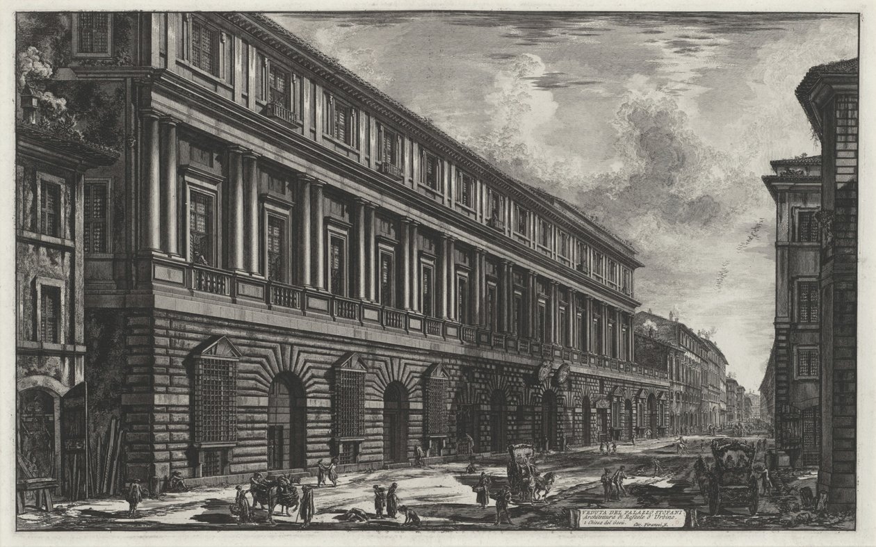 Pohled na Palazzo Stopani (z: Vedute di Roma) od Giovanni Battista Piranesi