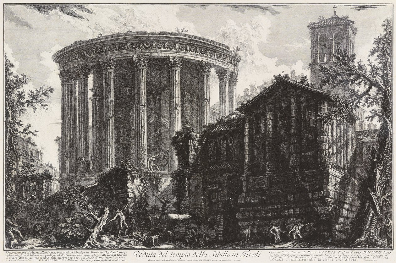 Pohled na Sibyllin chrám v Tivoli od Giovanni Battista Piranesi
