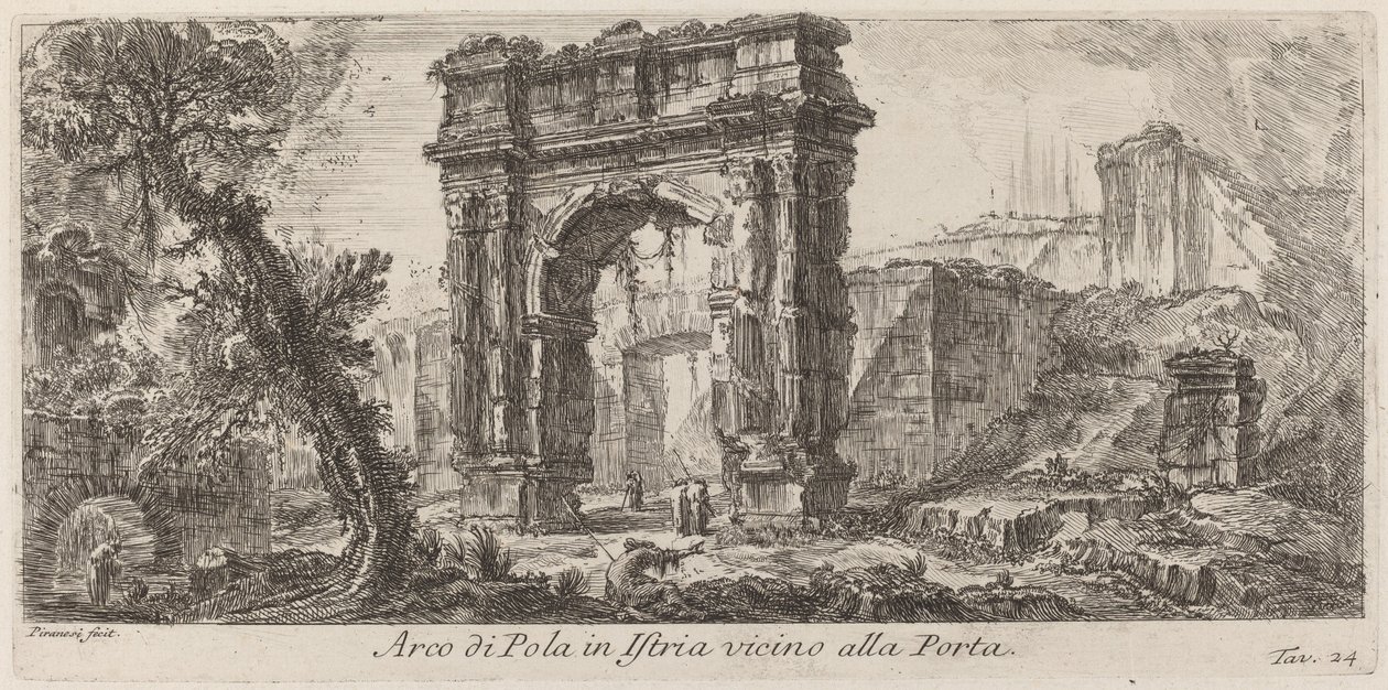 Pulský oblouk na Istrii od Giovanni Battista Piranesi