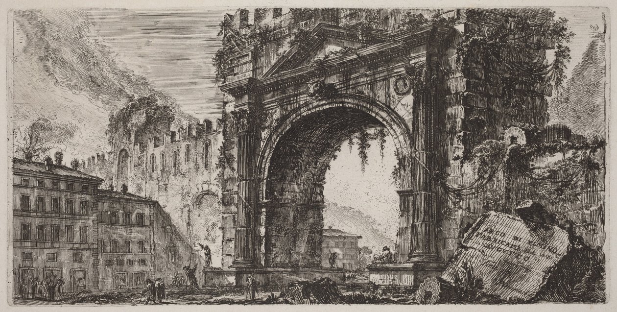 Augustův oblouk v Rimini od Giovanni Battista Piranesi