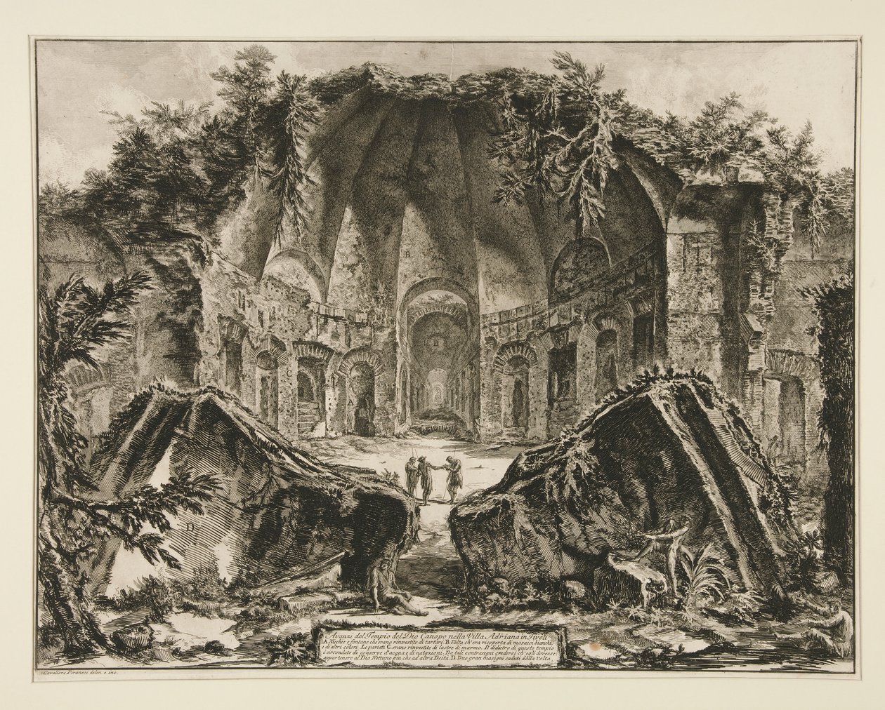 Pozůstatky chrámu boha Canopa v Hadrianu od Giovanni Battista Piranesi