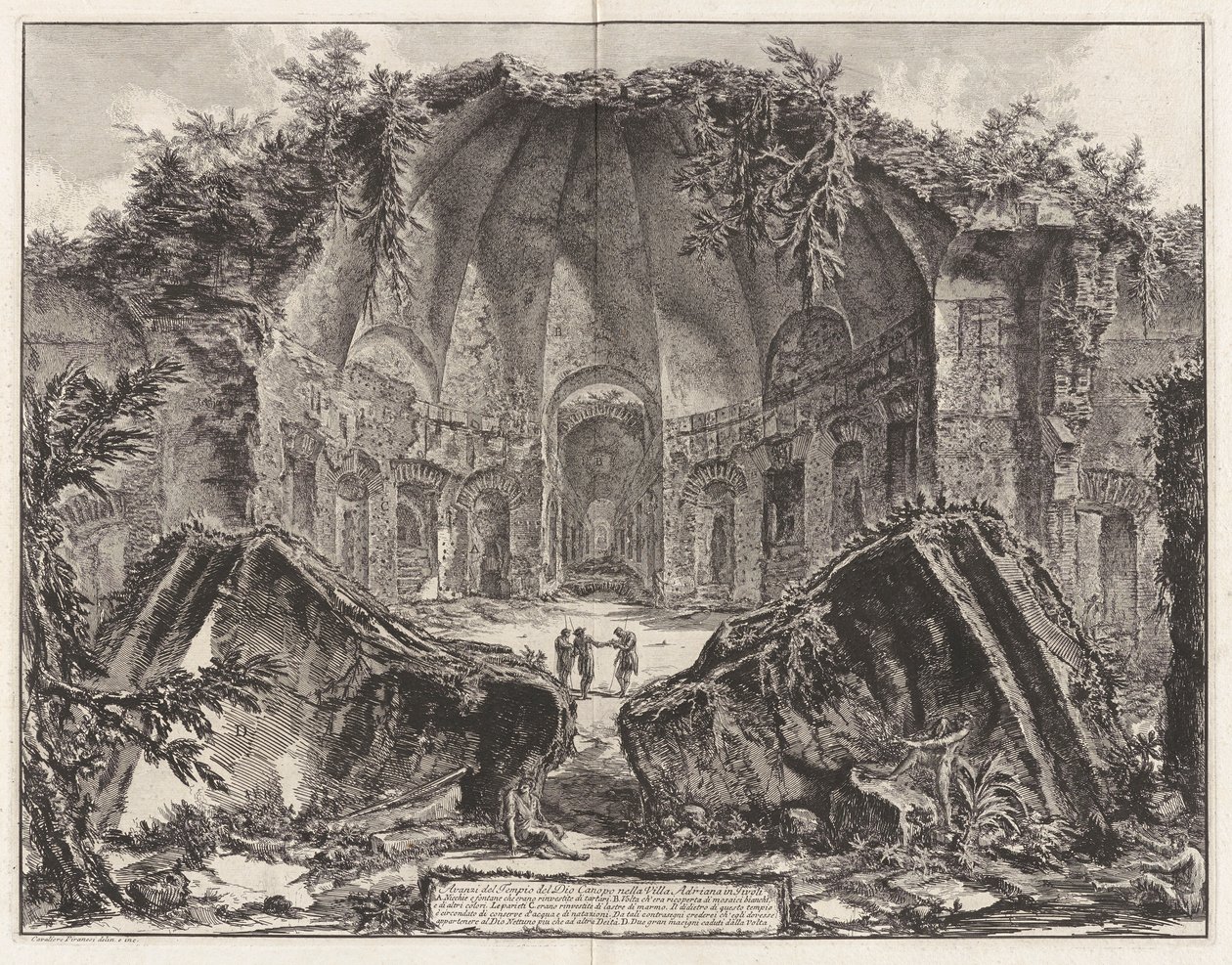 Pozůstatky chrámu boha Canopa v Hadrianu od Giovanni Battista Piranesi
