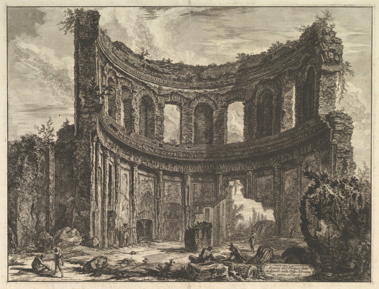 Pozůstatky Apollónova chrámu v Hadriánově vile poblíž Tivoli Hadrians Villa ..., ca. 1768. od Giovanni Battista Piranesi