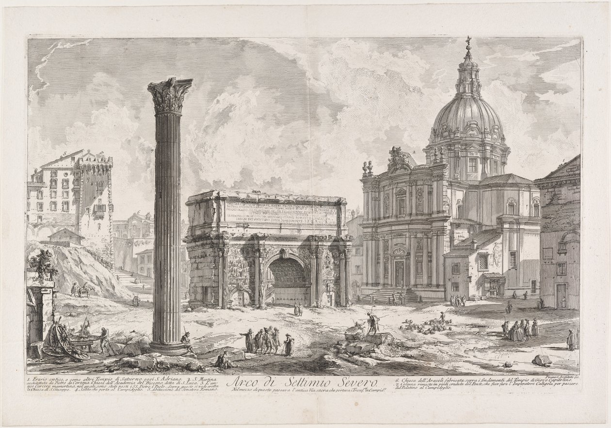 Oblouk Septimia Severa od Giovanni Battista Piranesi