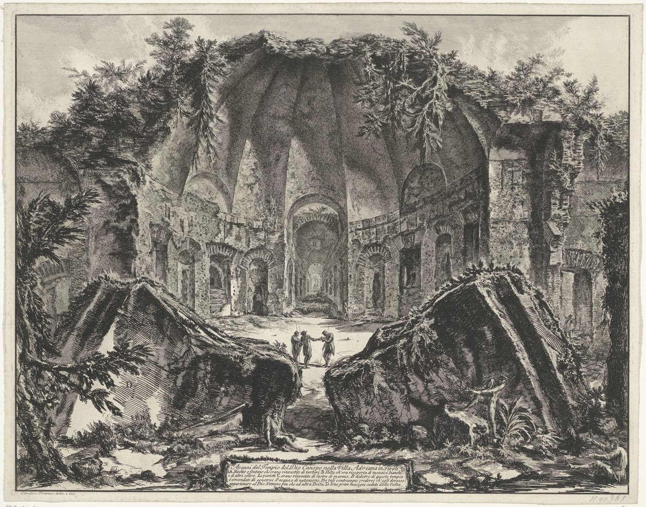 Canopus v de Villa Adriana t a Tivoli Pozůstatky chrámu Božího Canopus ve Villa Adriana v Tivoli (název na objektu) Gezichten op Rome (název série) Pohledy na Řím navržený a vyrytý architektem Giambattista Piranesi Ve (nez) iano (název série) od Giovanni Battista Piranesi