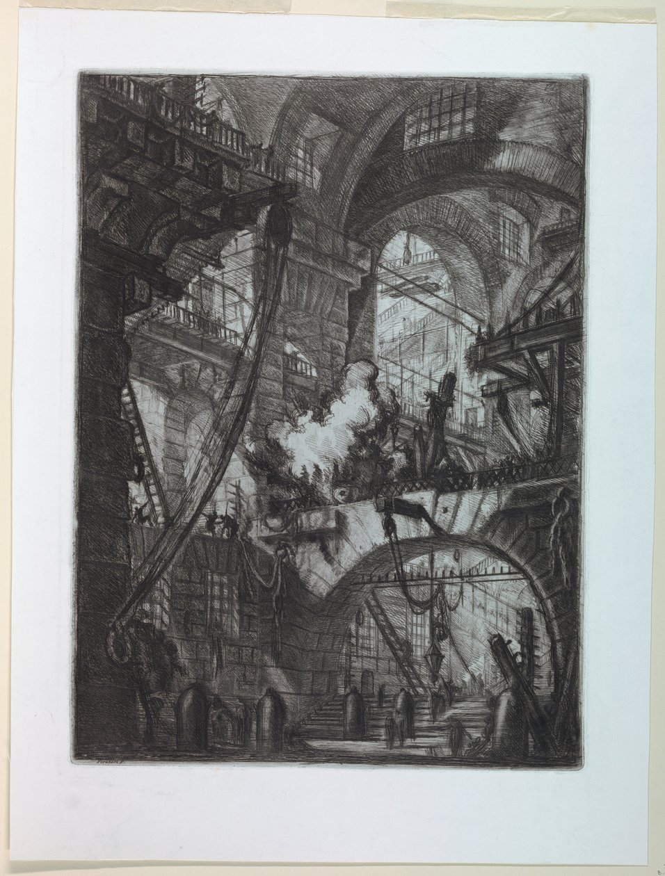 Řada věznic, deska VI od Giovanni Battista Piranesi