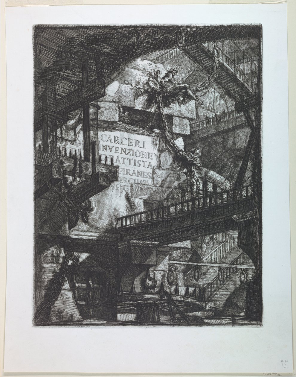 Řada Carceri, titulní strana od Giovanni Battista Piranesi
