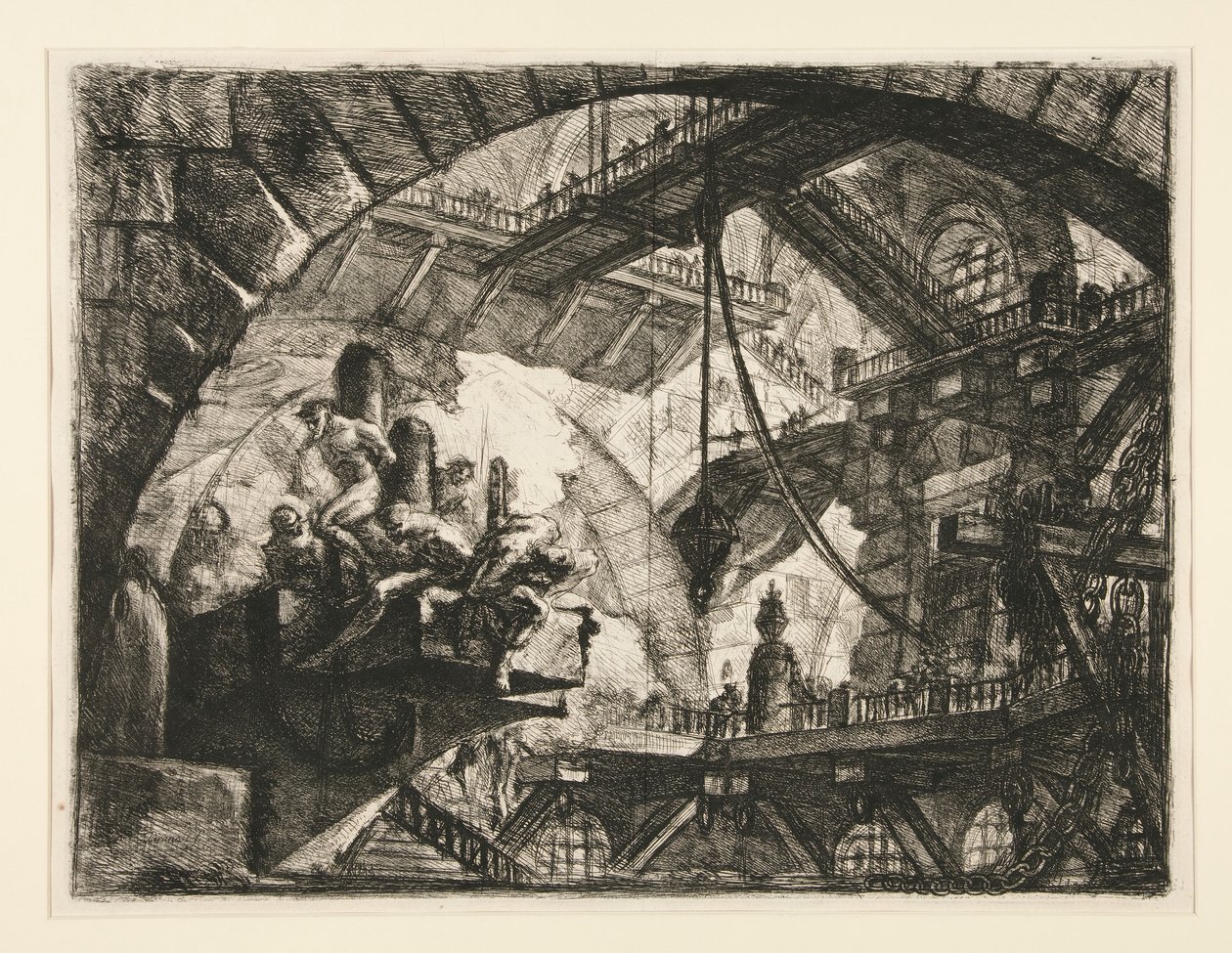 Carceri, X: Vězni na projekční platformě od Giovanni Battista Piranesi
