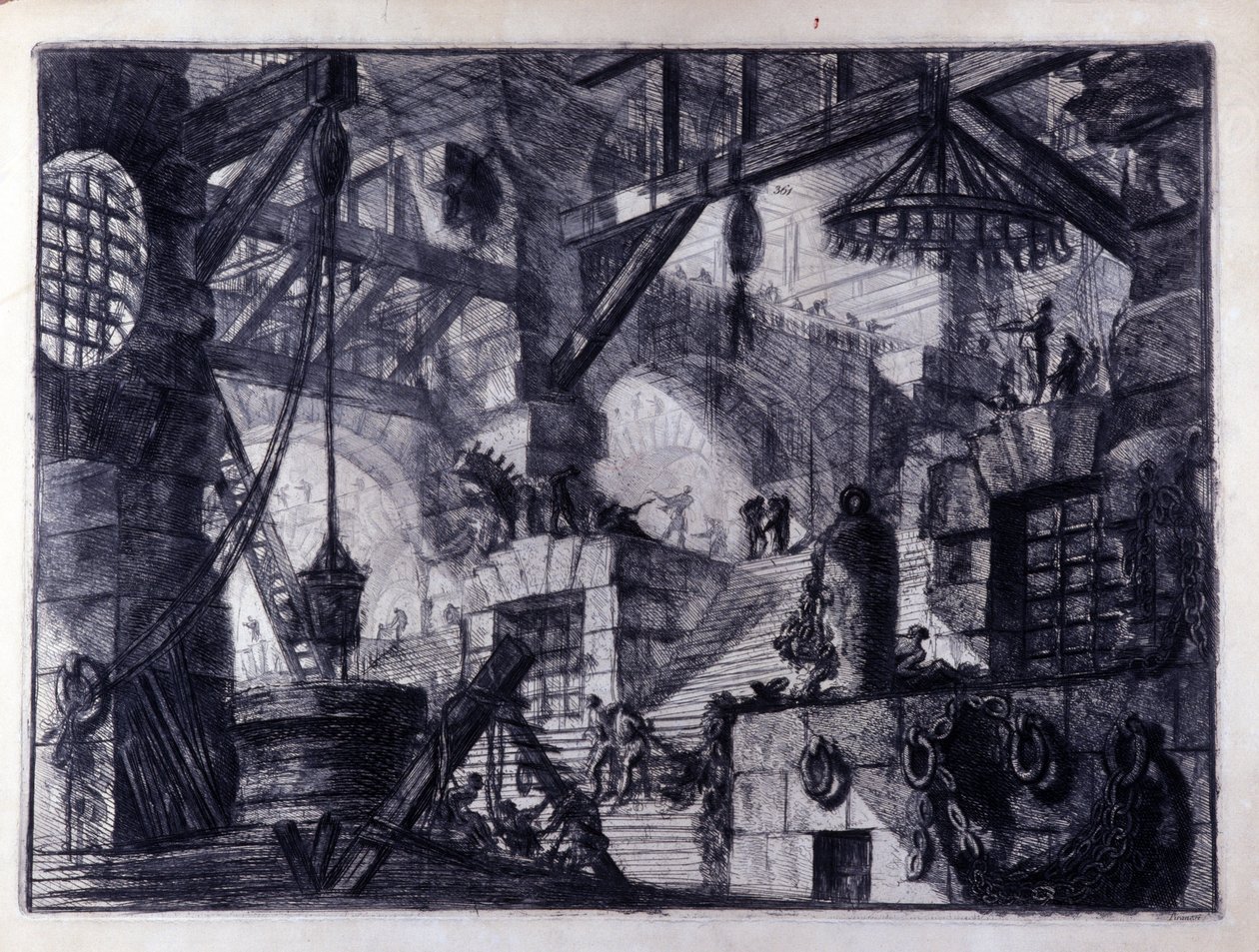 "Vězení vynálezu" "Vnitřní pohled na imaginární vězení. Kresba Giovanni Piranesi (známý jako Piranese) (1720-1778). od Giovanni Battista Piranesi