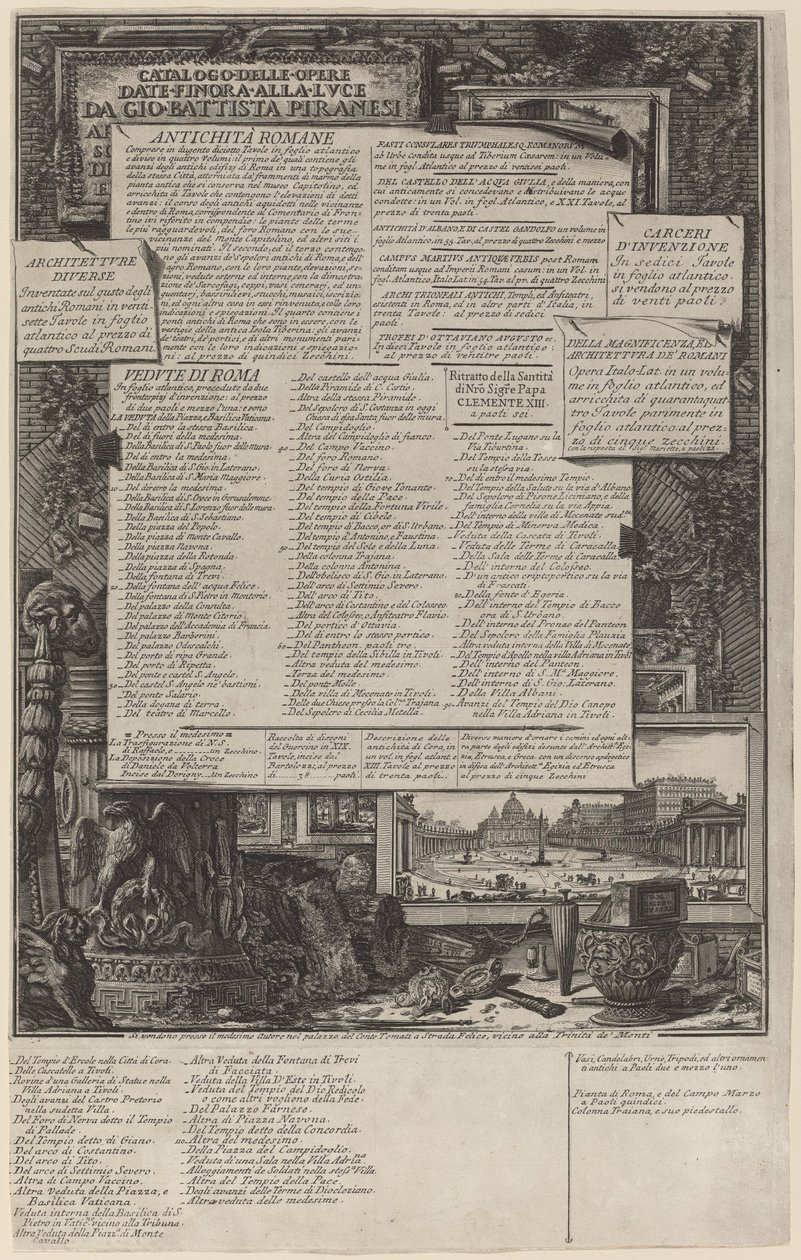 Katalog prací od Giovanni Battista Piranesi