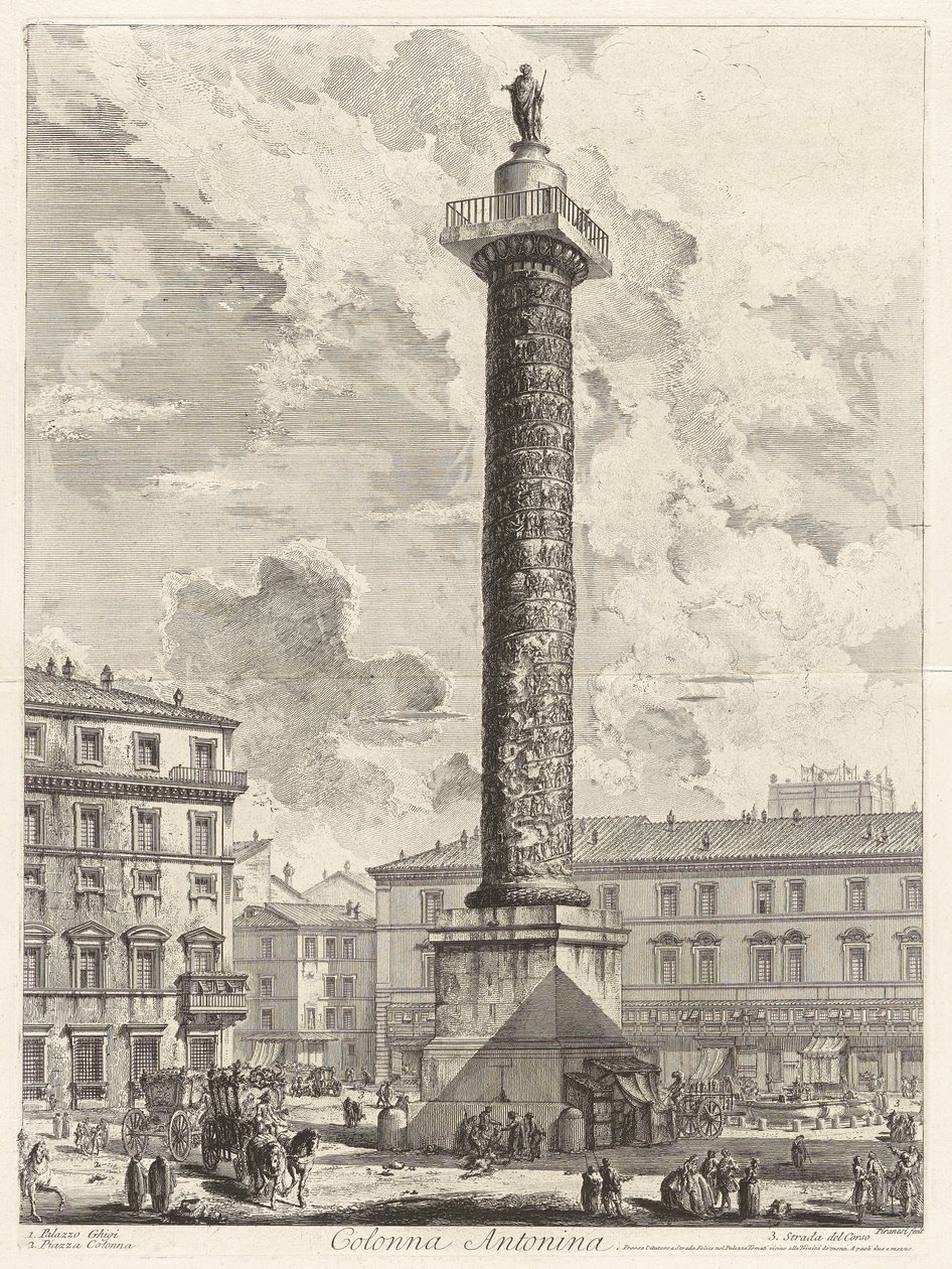 Colonna Antonina (Sloup Marca Aurelia), z Vedute di Roma (Pohledy na Řím) od Giovanni Battista Piranesi
