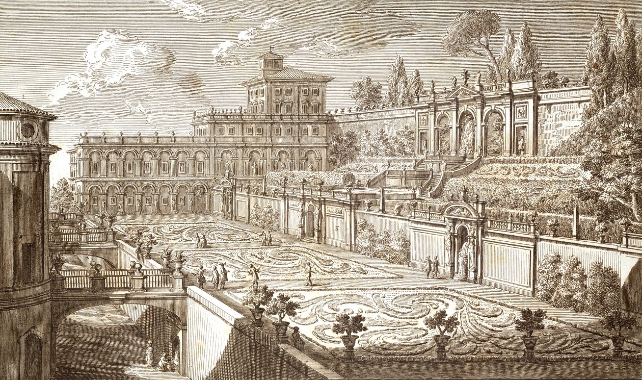 Colonna Gardens v Římě, Giovanni Battista Piranesi (1720-1778) od Giovanni Battista Piranesi