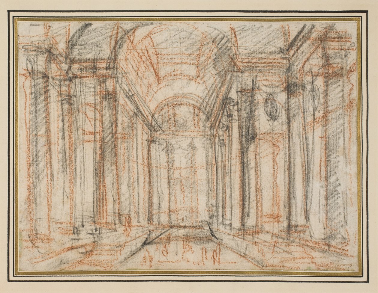 Fantazie založená na verandě Pantheonu od Giovanni Battista Piranesi