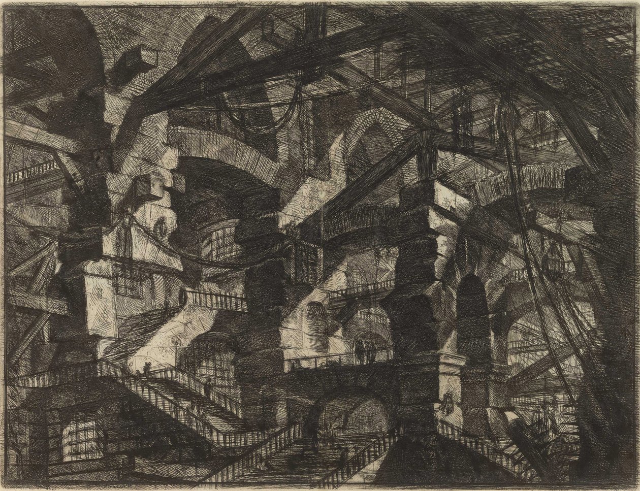 Ze série Imaginární vězení (The Prisons of Invention) od Piranesi, Giovanni Battista (1720-1778). Mědirytina, ca 1761, soukromá sbírka od Giovanni Battista Piranesi