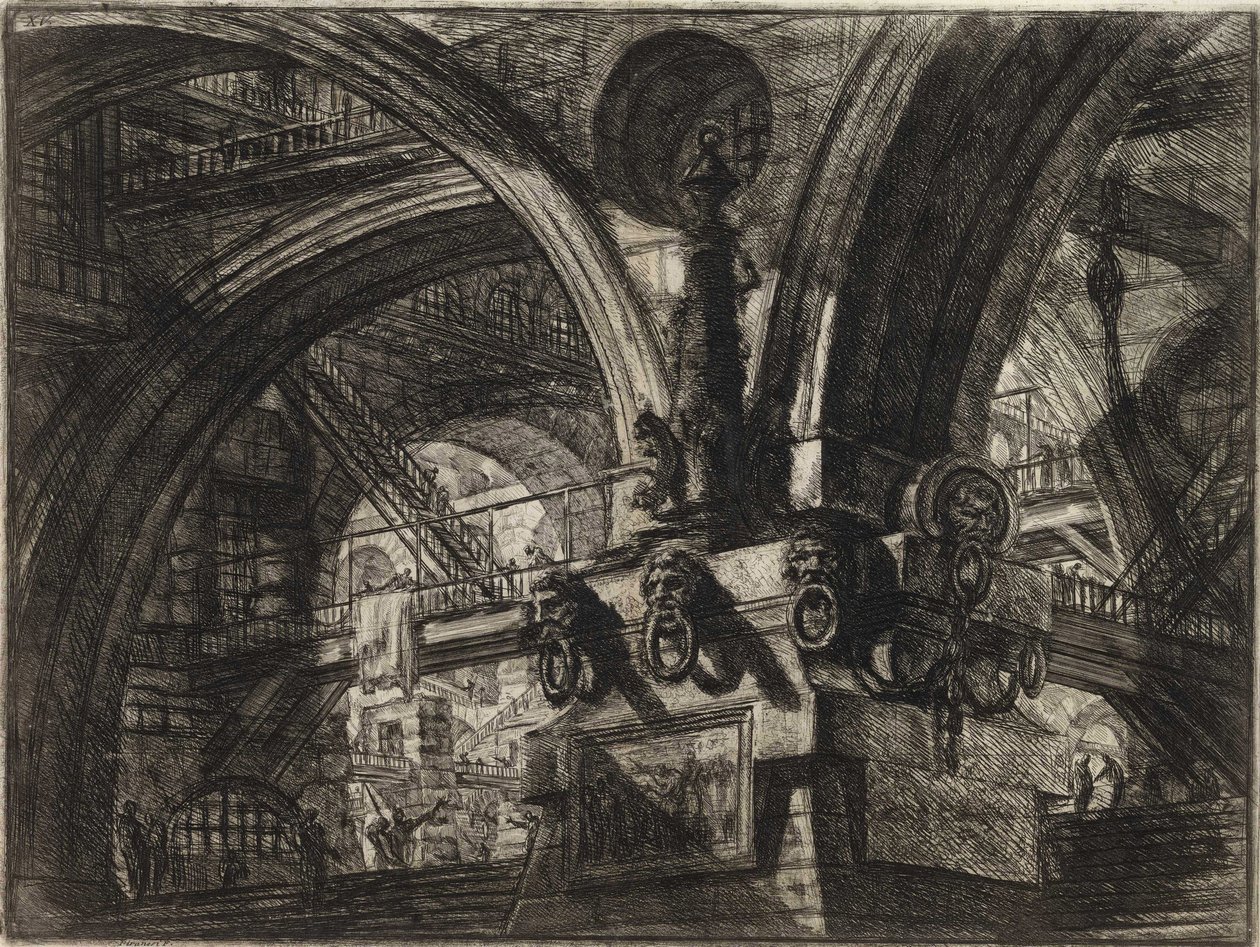 Ze série Imaginární vězení (The Prisons of Invention) od Piranesi, Giovanni Battista (1720-1778). Mědirytina, ca 1761, soukromá sbírka od Giovanni Battista Piranesi